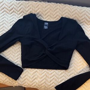 Victoria's Secret Black Long Sleeve Crop Top